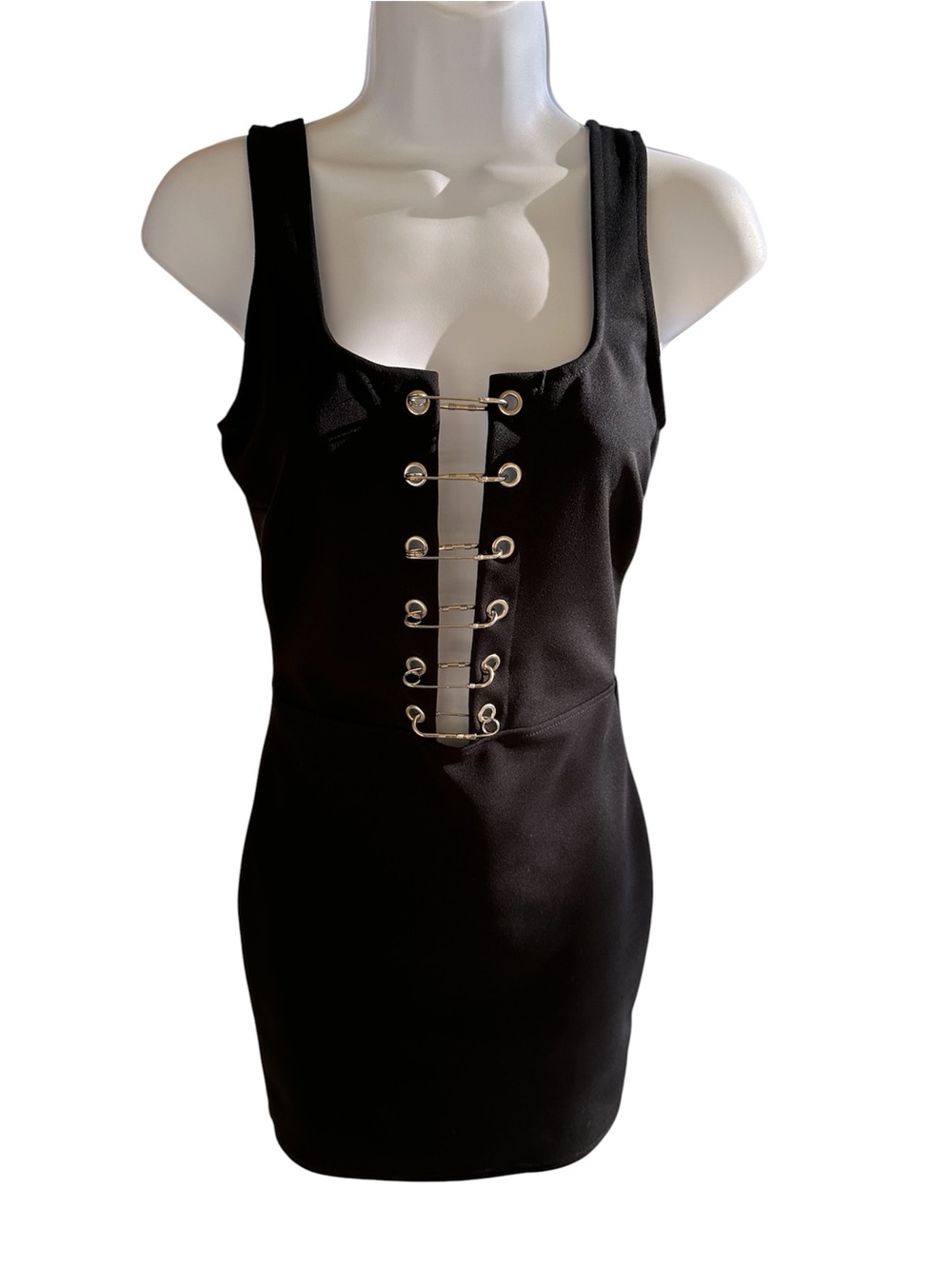 Discovery Clothing Company Black Mini Safety Pin Dress - M